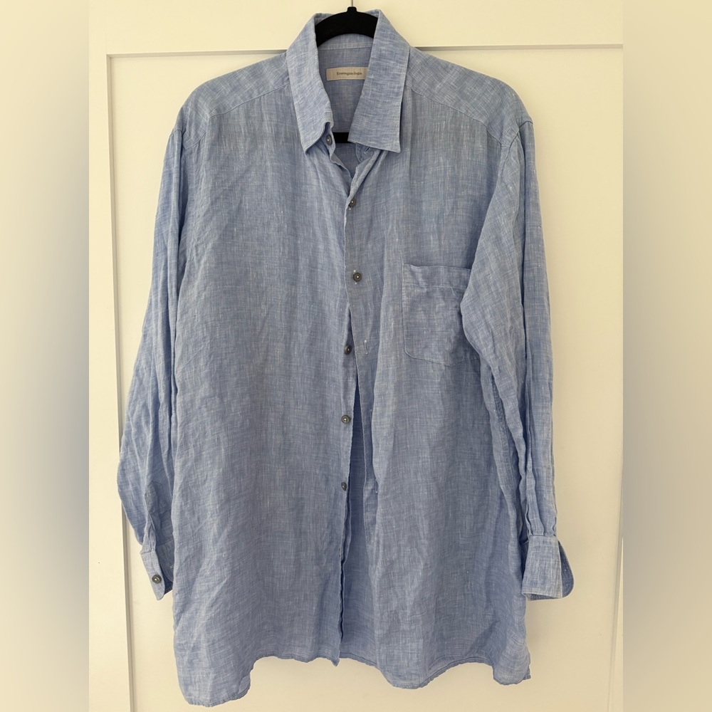 Ermenegildo Zegna Light Blue Casual Button Down Shirt